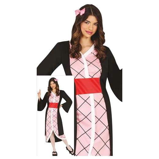 FIESTAS GUIRCA Disfraz de Luchadora Manga Rosa Mujer - Guerrera Anime Japonesa con Vestido de Kimono - Disfraces para Mujer Talla S