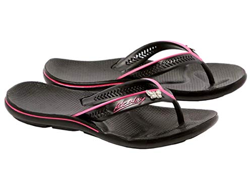 Chinelo Feminino Ortopédico Anatômico Facite Plantar Esporão Antiderrapante (36, Preto/Rosa)