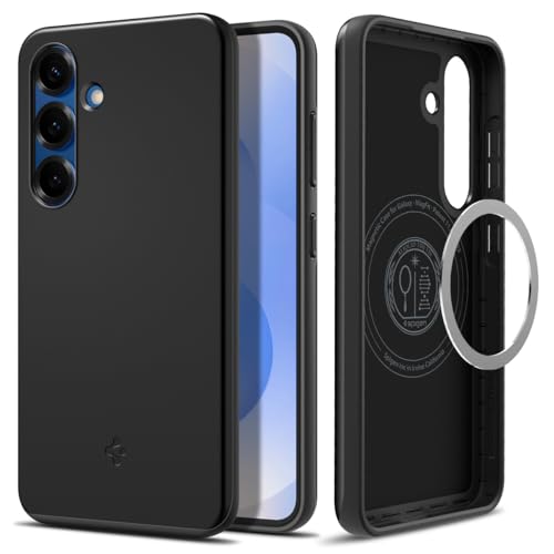 Image of Spigen Thin Fit MagFit | Samsung Galaxy S25 Case [MagSafe] [WPC Qi2 Certified] Galaxy S25 Back Cover | TPU+PC - Black