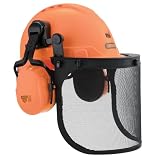 BRILONER Oregon Protect Casco di Sicurezza con Cuffie Antirumore e Visiera in Rete, Ideale...