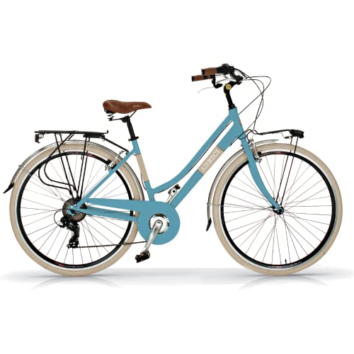 Airbici Bicicleta De Paseo Mujer Azul Modelo Elegance 605al Bicicleta Vintage De Paseo 6 Velocidades, Chasis De Aluminio, Guardabarros, Luces Led Airbici Bicicleta De Paseo Mujer Azul Modelo Elegance 605al Bicicleta Vintage De Paseo 6 Velocidades, Chasis De Aluminio, Guardabarros, Luces Led