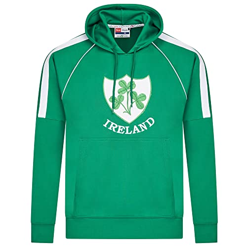 New Model UK Unisex Rugby Ireland Full Sleeve Embroidered Logo Hoodies Pullover Size XS to XXL Green (M)