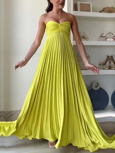 Pleats Bridesmaid Dresses with Scarf Strapless Chiffon Long Formal Evening Gown4