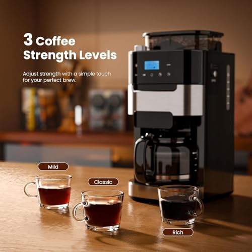 Kismile 10-Cup Drip Coffee Maker with Grinder