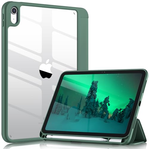 Image of Wenlaty Compatible with iPad (A16) 11th Generation Case 11 Inch 2025, for iPad 10th Generation Case 10.9 Inch 2022 with Pencil Holder, Trifold Stand Protective Clear Back, Auto Wake /Sleep, Pine Green