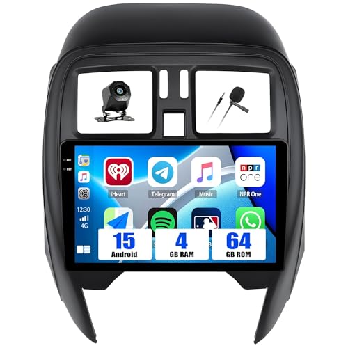 SIXWIN 4+64 Android 15 Autoradio pour Nissan Micra 2010-2017, avec Carplay Android Auto, IPS Écran Tactile 9’’ Poste Radio Voiture avec WiFi GPS Bluetooth...