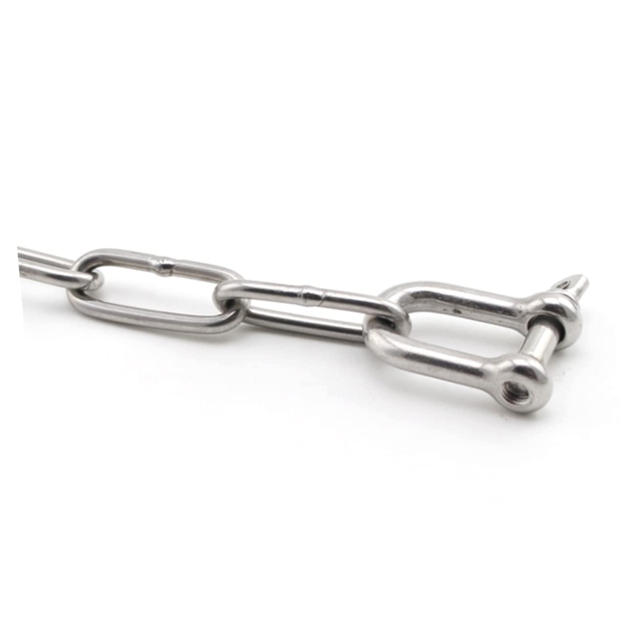 2Pcs M8 304 Stainless Steel D Shackle for Industrial Marine Use | Heavy Duty Construction, Corrosion Resistance, Silver Finish, Easy to Use, Suitable for Boat Rigging Tasks