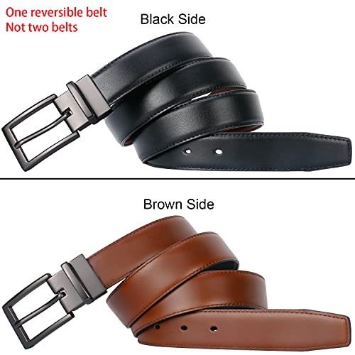 Lavemi Mens Belt Reversible 100% Italian Leather Dress Casual,One Reverse for 2 Colors,Trim to Fit - Image 4