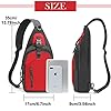 REETEE Sacoche Homme Bandouliere, Sac de Poitrine Sacoche Bandoulière avec Multi-Compartiments Léger Casual Sling Bag pour Homme et Femme pour Randonnée Cyclisme Voyage Camping (rouge) #5