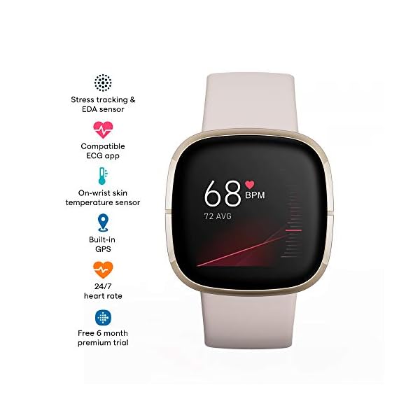 Fitbit-Sense-Advanced-Smartwatch-with-Tools-for-Heart-Health-Stress-Management-Skin-Temperature-Trends-WhiteGold-One-Size-S-L-Bands-Included Fitbit Sense Advanced Smartwatch with Tools for Heart Health, Stress Management & Skin Temperature Trends, White/Gold, One Size (S & L Bands Included)