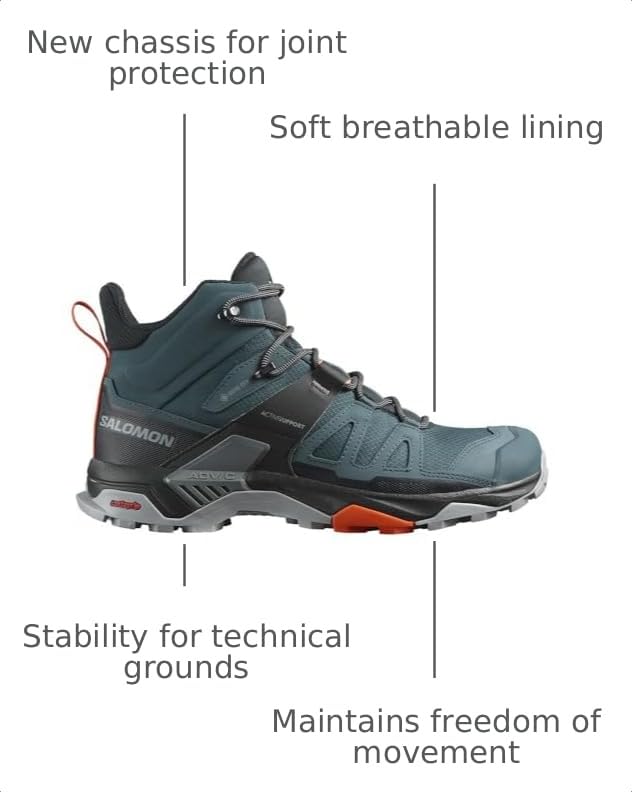 Image of Salomon Mens Salomon Men's X Ultra 4 Mid Gore-tex Hiking Boots for Men