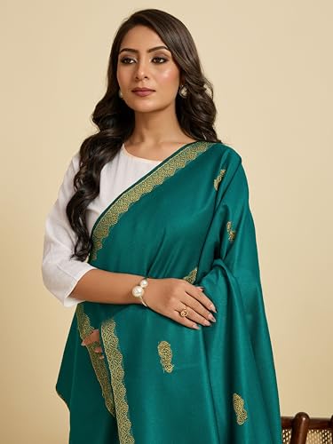 Image of Weavers Villa - Women's Beautiful Maroon Shawls, Stoles