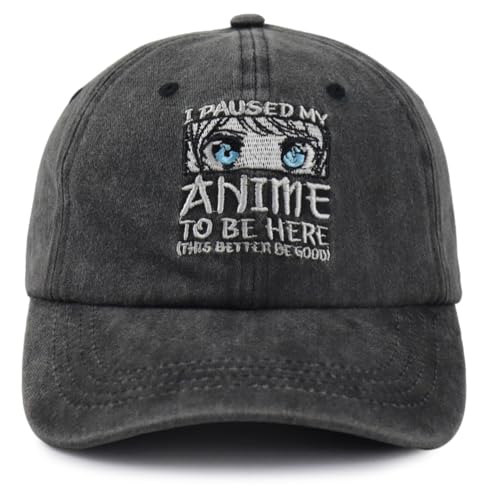 Anime Gifts for Men Women Anime Hat Gamer Stuff Baseball Cap Mothers Fathers Christmas Birthday Gifts for Lover Son Daughter Mom Dad Sister Brother Black