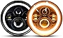 Torchbeam 7 Inch Round Led Headlights Compatible with Wrangler JK TJ CJ Hummber H1 H2, H6024 Amber Halo Turn Signal White DRL Sealed Beam Headlamps 2Pcs with H4-H13 Adapter