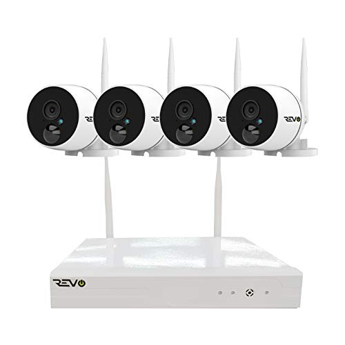 Revo America Wireless 4Ch. Security System - 1Tb Full-Hd Wi-Fi Nvr, 4 X 1080P Audio Capable Indoor/Outdoor Bullet Cameras With Built-In Pir - Remote Access Via Smart Phone, Tablet And Pc #TOP1