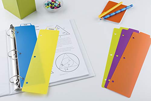 Avery Divisórias de plástico de encaixe para 3 fichários, conjunto de 5 abas, multicolorido com etiq