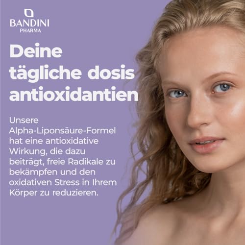 Bandini® Alpha-Liponsäure (Alpha Lipoic Acid) 650 mg Depot | 120 hochdosierte vegane Kapseln | Natürliches Antioxidans | Hohe Bioverfügbarkeit | Hilft bei Entzündungen | 4 Monats-Vorrat | Laborgeprüft