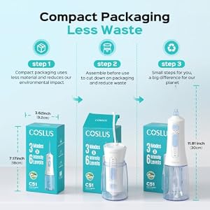 COSLUS ADA Accepted C51 Water Dental Flosser, 3 Modes 6 Pressure, White — photo 5 of 6