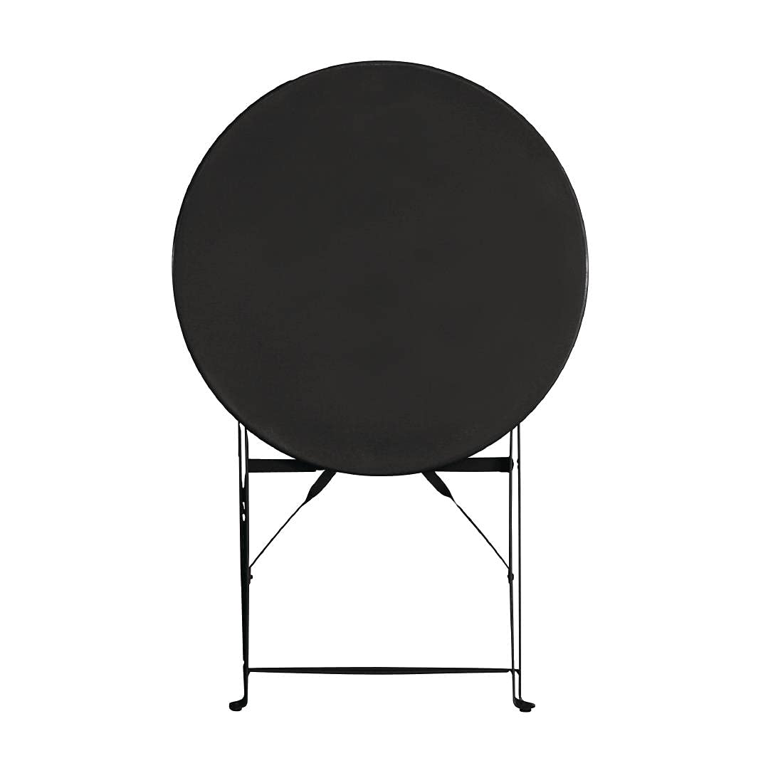 Boléro Table ronde en acier style trottoir Noir 600 mm