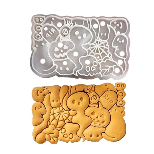 Plástico Dibujos Animados Halloween Patrón Sello de Galletas Herramienta Decorativa Molde para Decoración de Pasteles Duradero