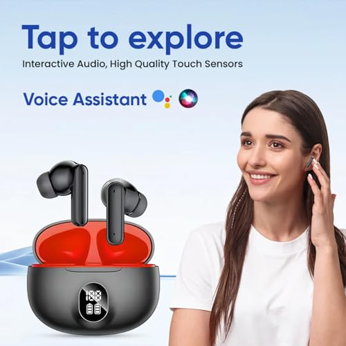 Image of YOYO PODS TWS Earbuds with Battery Display, BT 5.3+ENC Wireless Headphone, Upto 36Hrs Playtime, Quick Pairing, Immersive Sound, Touch Control, Fast Charging, IPX4 & Voice Assistance(Black)