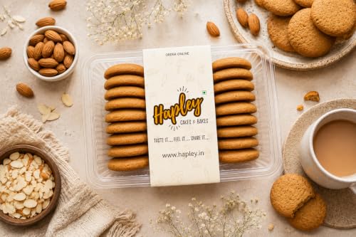 Image of Hapley Almond Cookies 300g, No Palm Oil, Deliciously Crunchy Cookies with Rich Almond Goodness