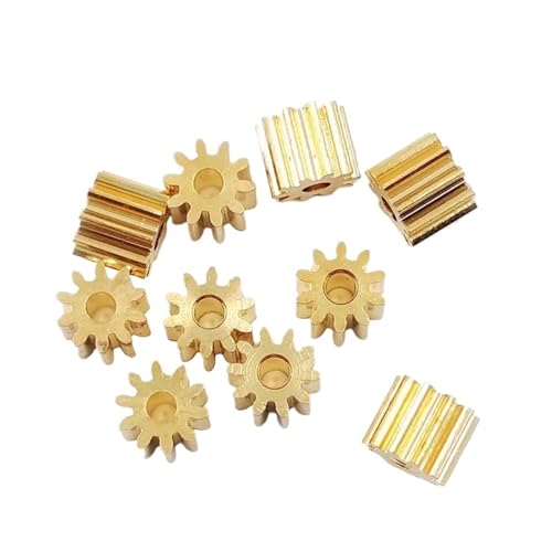 Bevel Gear Pinion Hardware Mechanical 10pcs 102A Copper Gear 0.5M 10 Teeth 2mm (1.95mm) Hole Toy Pinion Parts Metal Gears