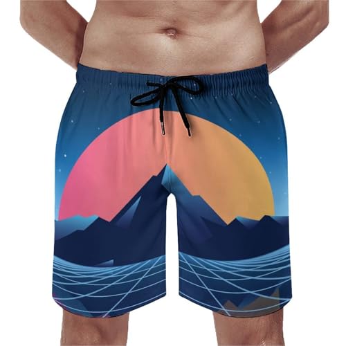 Maillot de bain séchage rapide style rétro avec cordon pour homme