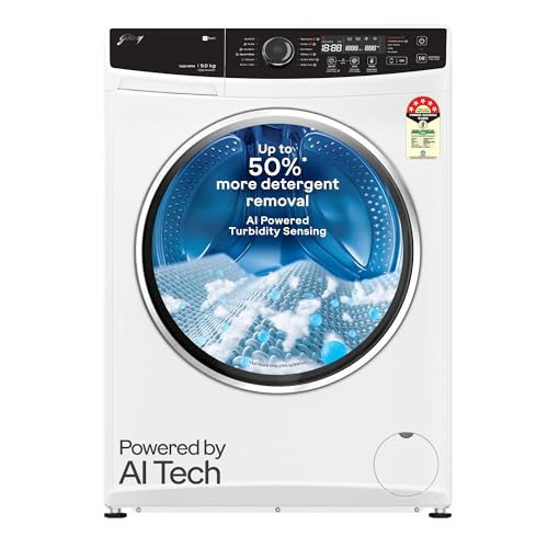 Image of Godrej 9 Kg 5 Star AI Powered, Steam Wash, Digi Inverter Motor, Steam Wash, 1400 RPM Spin Motor, Add To Wash, Fully Automatic Front Load Washing Machine (WFEON ZUS 9014 5.0 IDCRM GLWH, Glacial White)