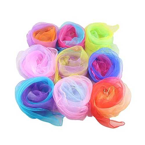 KESYOO 20 Pieces Colorful Gradient Dance Scarves for Juggling and Rhythm Activities Random Color Juggling Scarves for ' Play and Performance