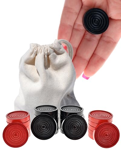 Wood Checkers with Stackable Ridge - Red/Black