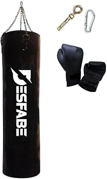 Boxing Star 120x32 Cm Zincirli Boks Kum Torbas  Siyah+Ask  Aparat +Boks Eldiveni