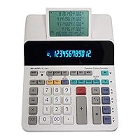 Sharp EL-1901 Anzeigender Tischrechner (Paper& Ink-Free, 12-stelliges und 5-zeiliges LCD Display) Weiß, 193 x 66 x 254 mm