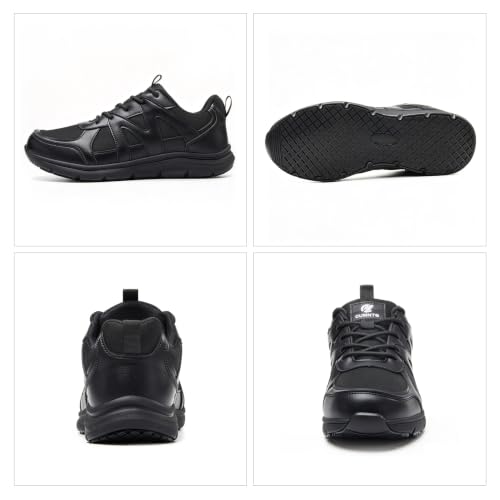 CUMNTQ Non Slip Work Shoes Breathable Kitchen Chef, Black Men 9/Women 10.5 | Comfortable Slip Resistant Work Shoes, Oil & Water Resistant Easy to Clean, Lightweight Sneakers for Food Service Restaurant - image 7