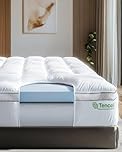 ViscoSoft 4 Inch Pillow Top Memory Foam Mattress Topper Queen - Cooling Hybrid Lux Dual Layer Mattress Pad - CertiPur-US Certified