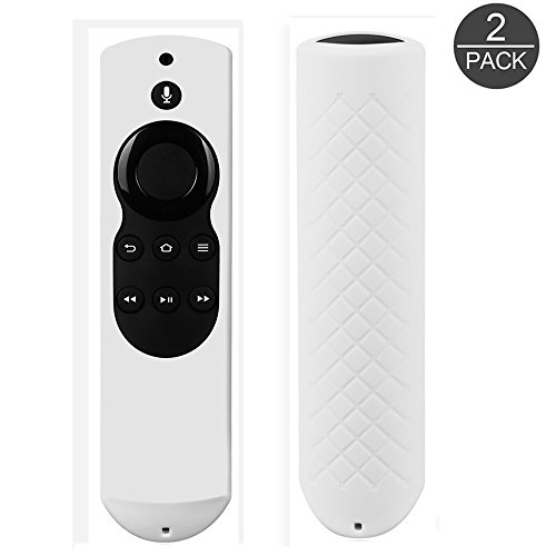 (Pack of 2) Akwox Case for Alexa Voice Remote for Fire TV and Fire TV Stick with Lanyard (White)