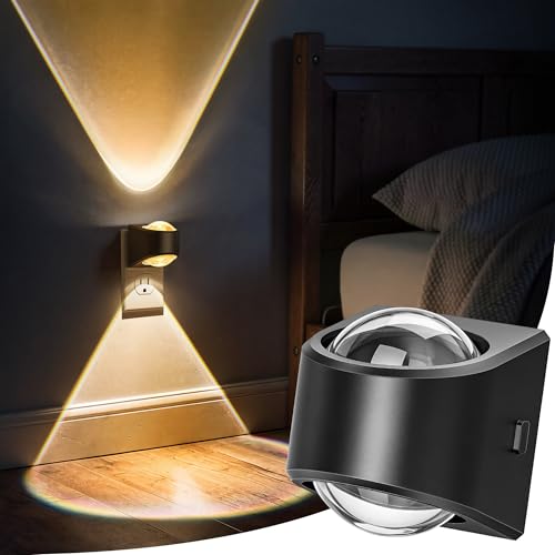 Image of Briignite Projector Night Light, Dimmable Plug in Nightlight, Dusk to Dawn | Rotating Night Lights Plug into Wall, Adjustable Brightness, Soft White for Kids, Bathroom Bedroom Gaming Room, Home Decor