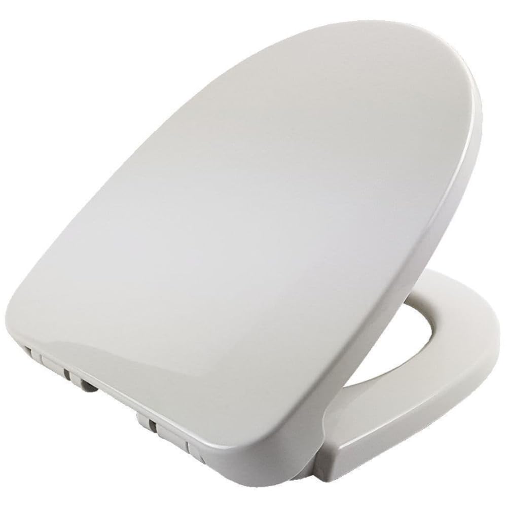 True Face Toilet Seat D Shape Square Soft Close White Bathroom Quick Release Bottom Top Fixing Anti Slam Lid Cover Hygiene Rectangle Loo Seats One Size