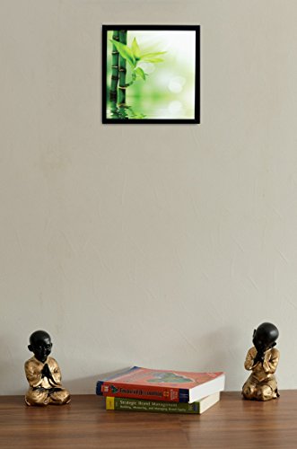 Image of eCraftIndia '3D Beautiful Plant Design Satin Matt Texture' UV Art Painting (Synthetic Wood, 28 cm x 2 cm x 28 cm, Green and White)