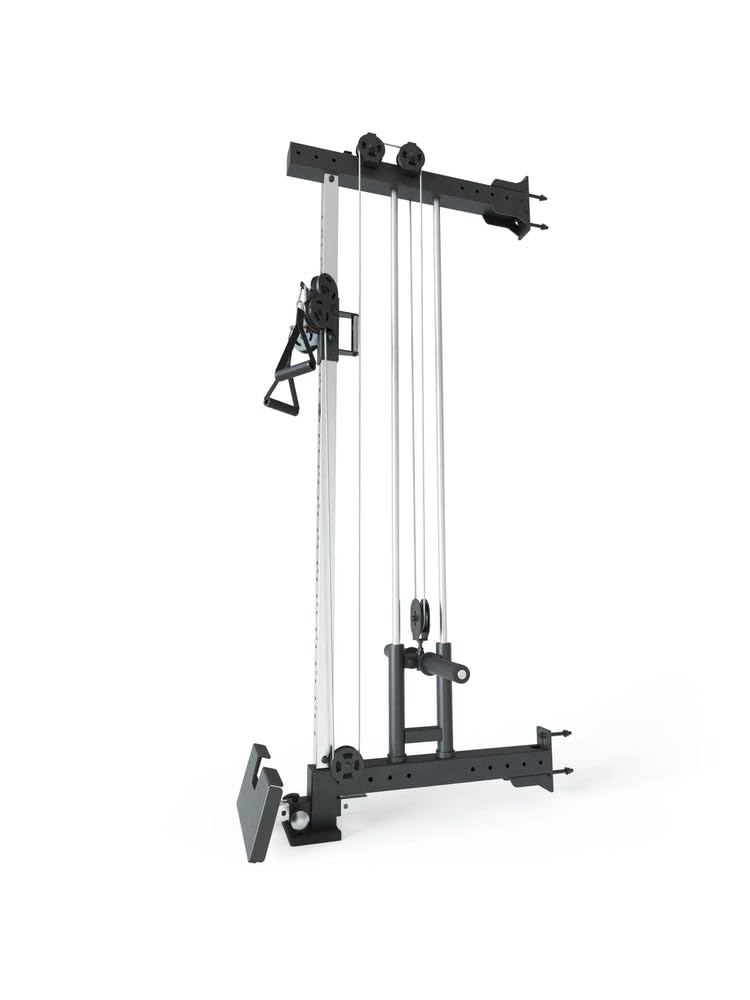 ATLETICA R8-Kabelzug Plate Loaded | 221 cm hoch, 52 kg schwer, Bis 450 kg belastbar, 34fach höhenverstellbar, einzeln, als Paar oder am Rack