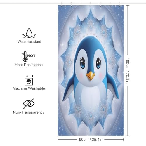 Rideau de douche manchot 92x183 cm en polyester imperméable - 4