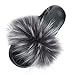 Damen Fell Pantoffeln, Dasongff Schlappen mit Kunstfell, Sandal Slides Fell Sandalen Fuchsfell Pelz Flache Schuhe Sandalen Slipper Outdoor Flache Bequem Flauschige Kunstpelz House Slippers