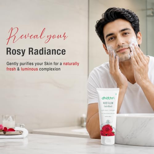 Image of Dhathri Rose Glow Face Wash | Gentle Daily Cleanser for Natural Glow | Removes Dirt, Oil & Impurities | Paraben & Silicone Free | Soap-Free Formula | 100 ml