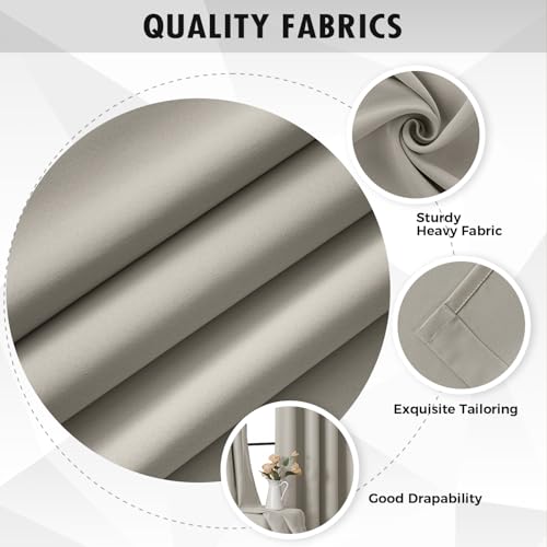 Image of MIULEE Cobblestone Blackout Bedroom Curtains Drapes 72 Inch Long 52 inchx72 inch | Grommet Top, Room Darkening Window Drapes, Privacy Protection, Thermal Insulated, Heat Blocking, Light Blocking