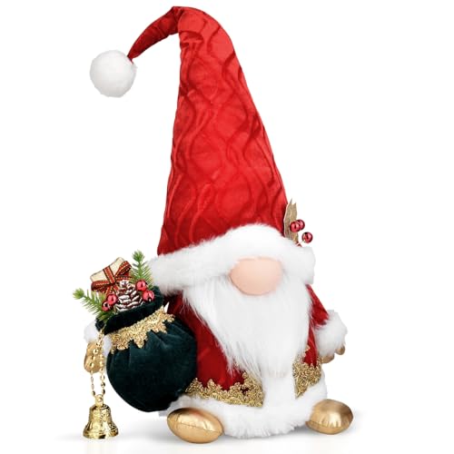 EKARSEN Premium Wichtel süße Tomte Weihnachtsdeko, Große Skandinavische Gnom Figur für...