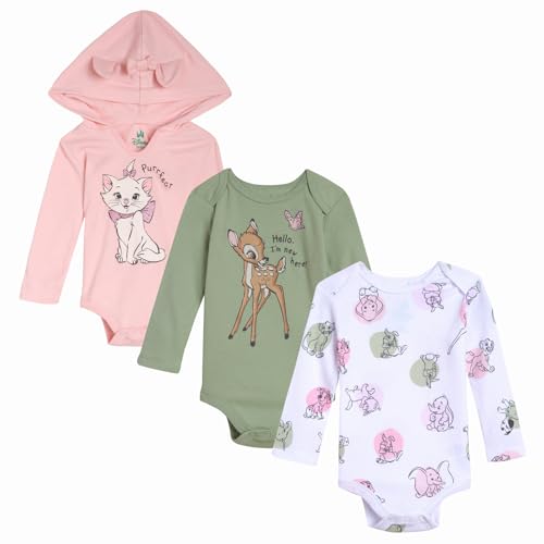Image of Disney Classics Mickey Mouse Winnie the Pooh Minnie Baby 3 Pack Bodysuits Newborn to Infant Sizes (Newborn - 24 Months)