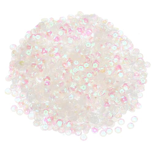QUARKZMAN Loose Sequins, 4 mm, Glitter Sequins, 3000 Pieces, Cup Sequins, Embroidery Sequins for Jewellery Making, Crafts, Sewing, Transparent QUARKZMAN Loose Sequins, 4 mm, Glitter Sequins, 3000 Pieces, Cup Sequins, Embroidery Sequins for Jewellery Making, Crafts, Sewing, Transparent