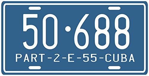 Cuba Pre-Revolution 1955 Replica Metal License Plate