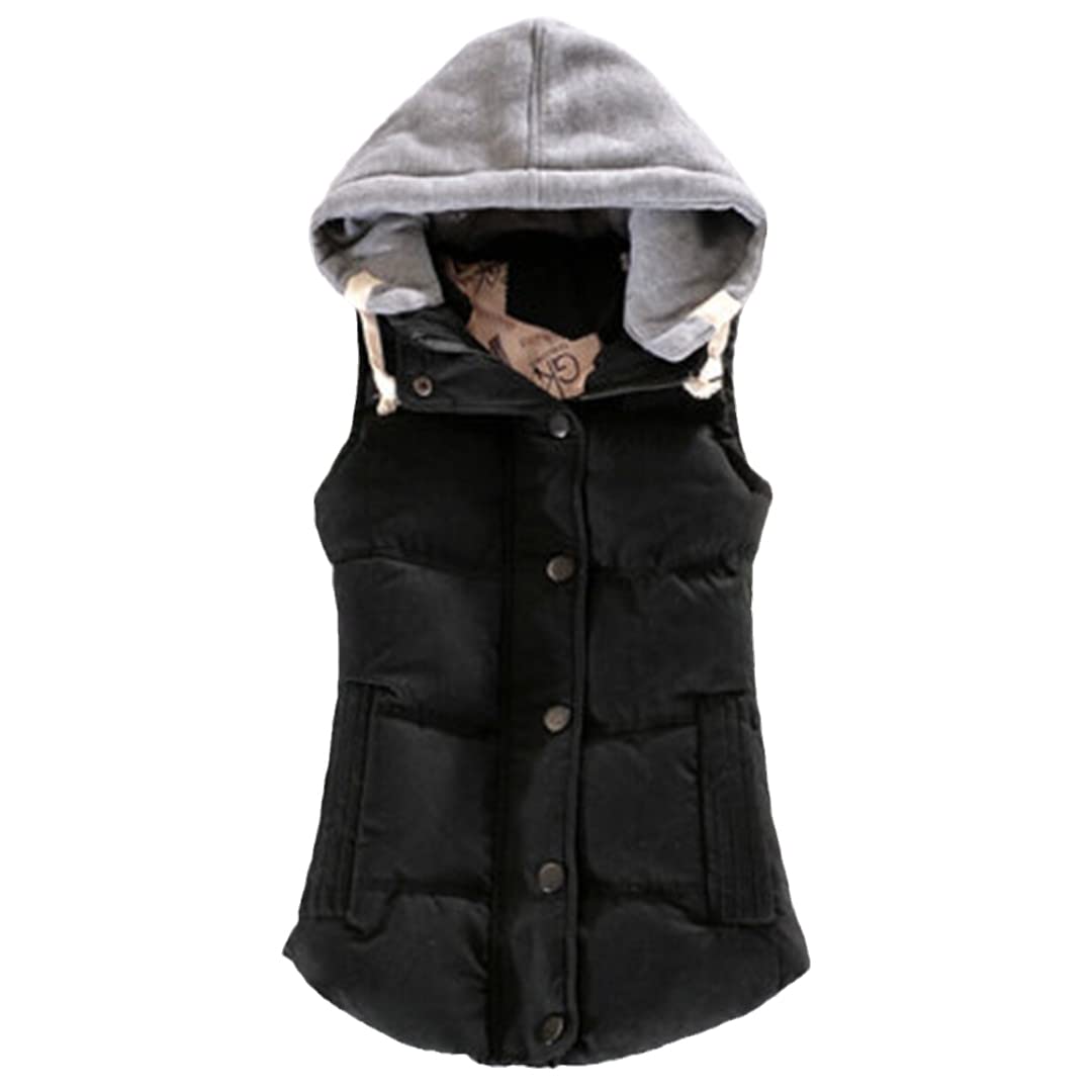 ZozogagWomen Vest Winter Coat Ladies Gilet Colete Feminino Casual Pocket Hooded Waistcoat Female Sleeveless Jacket
