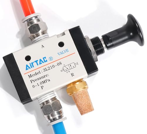 Push-Pull Valve AirTAC 3L110-06 1/8" NPT 3/2 Way Hand Lever 2 Position 3 Way Pneumatic Air Manual Control Direct Acting Type 0-145 PSI by Airvexalon - Image 3